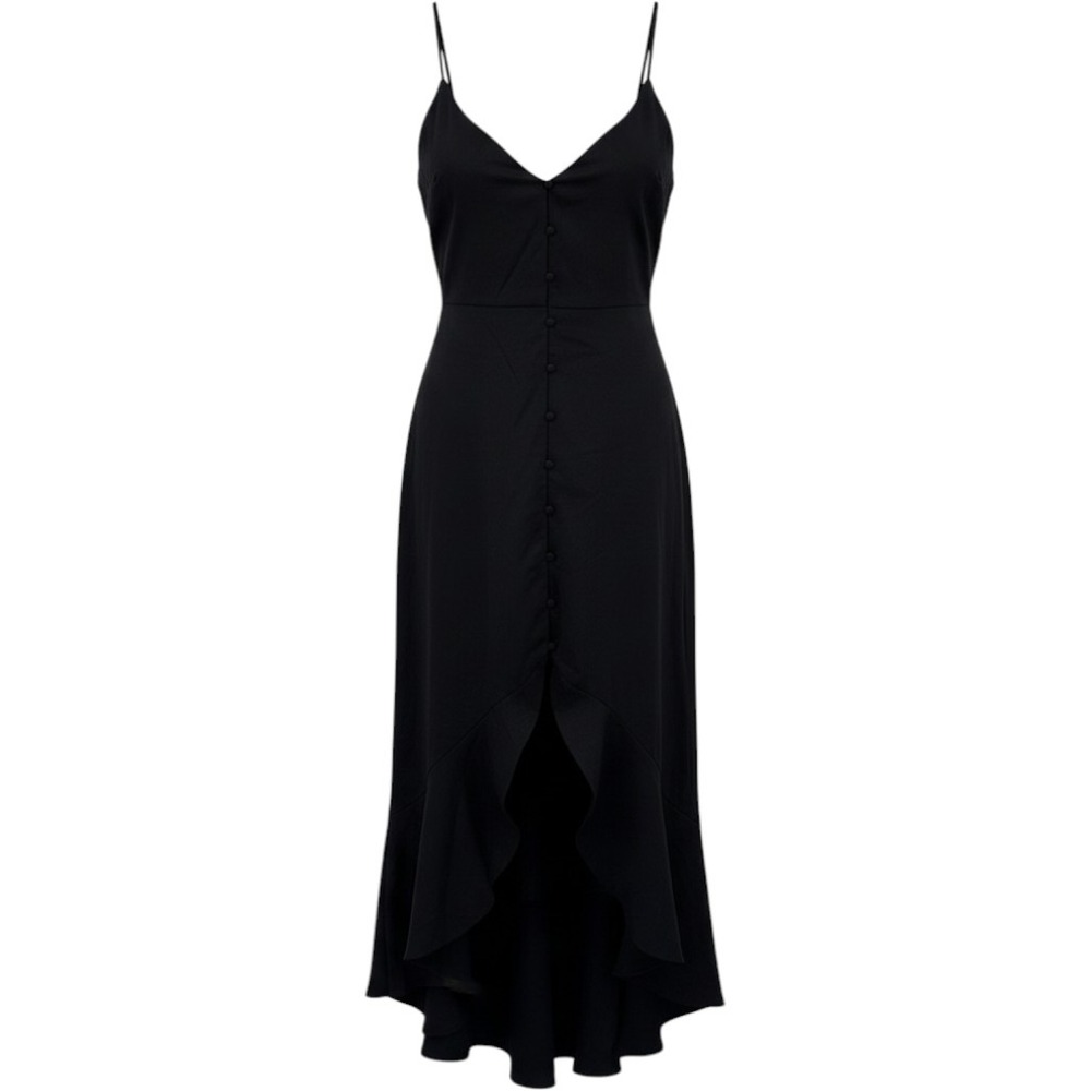 Nasty Gal Strappy High Low Hem Maxi Dress Black Wedding Party Plus Size 18 US 14